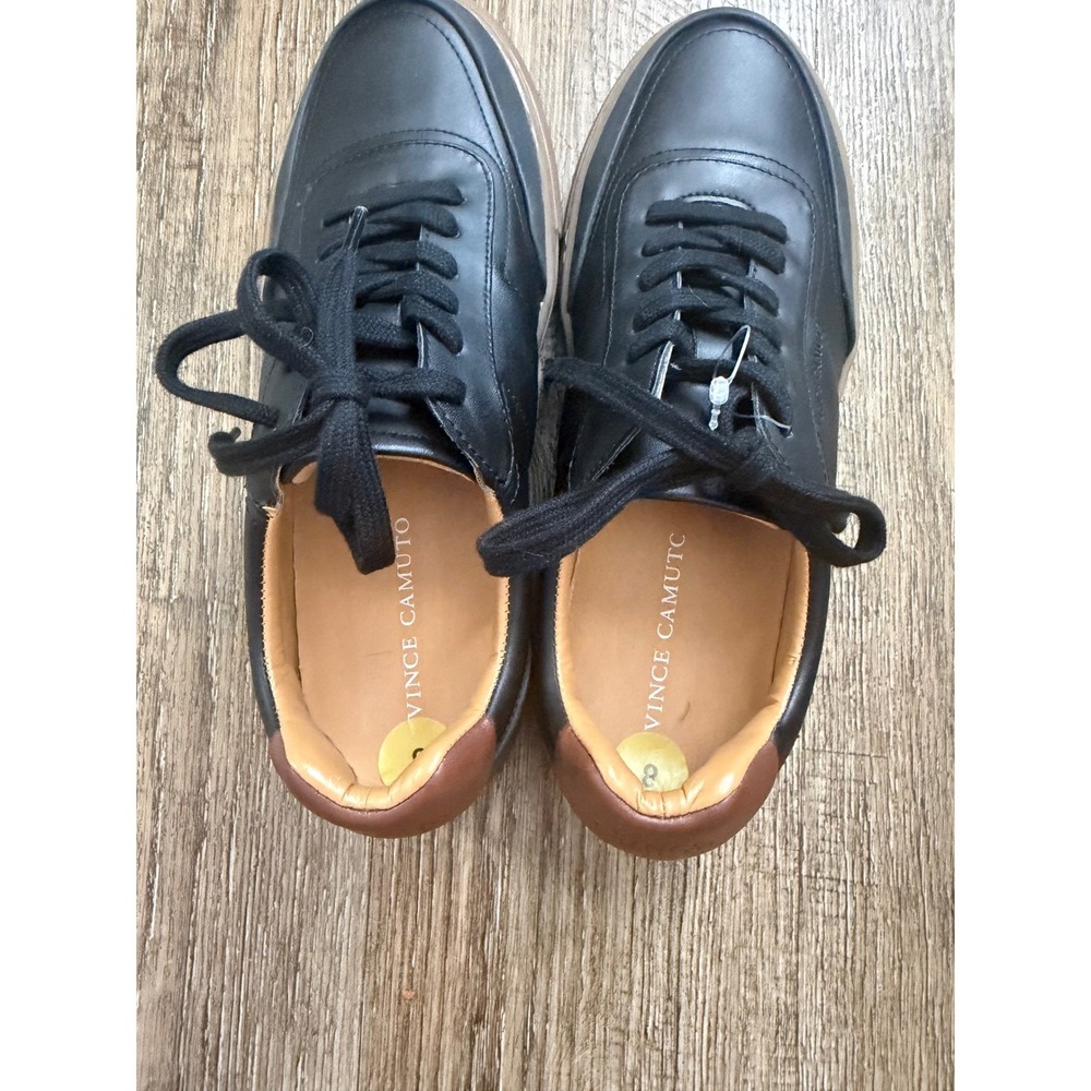 Vince Camuto Elowin Mens Black Gum Sole Sneakers Size 8M Low Top Lace Up Shoes - Picture 6 of 9